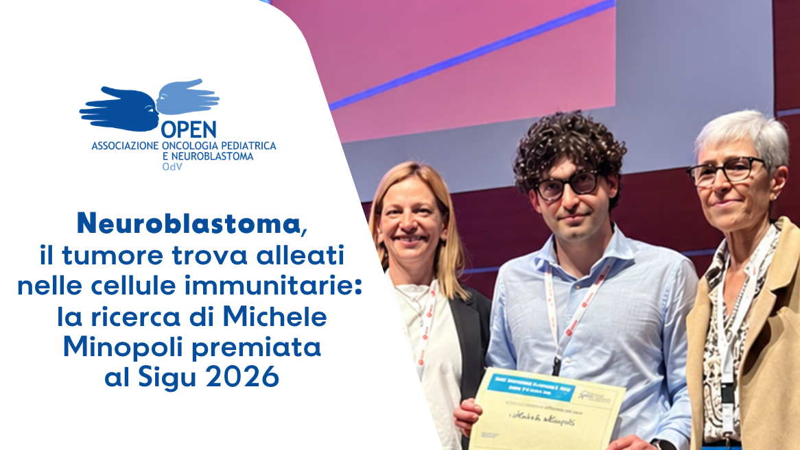 Grafica Open con foto che mostra la premiazione del ricercatore Minopoli
